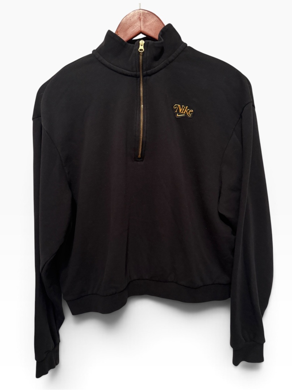 Nike Black & Gold Quarter Zip Pullover Sweatshirt Size Small